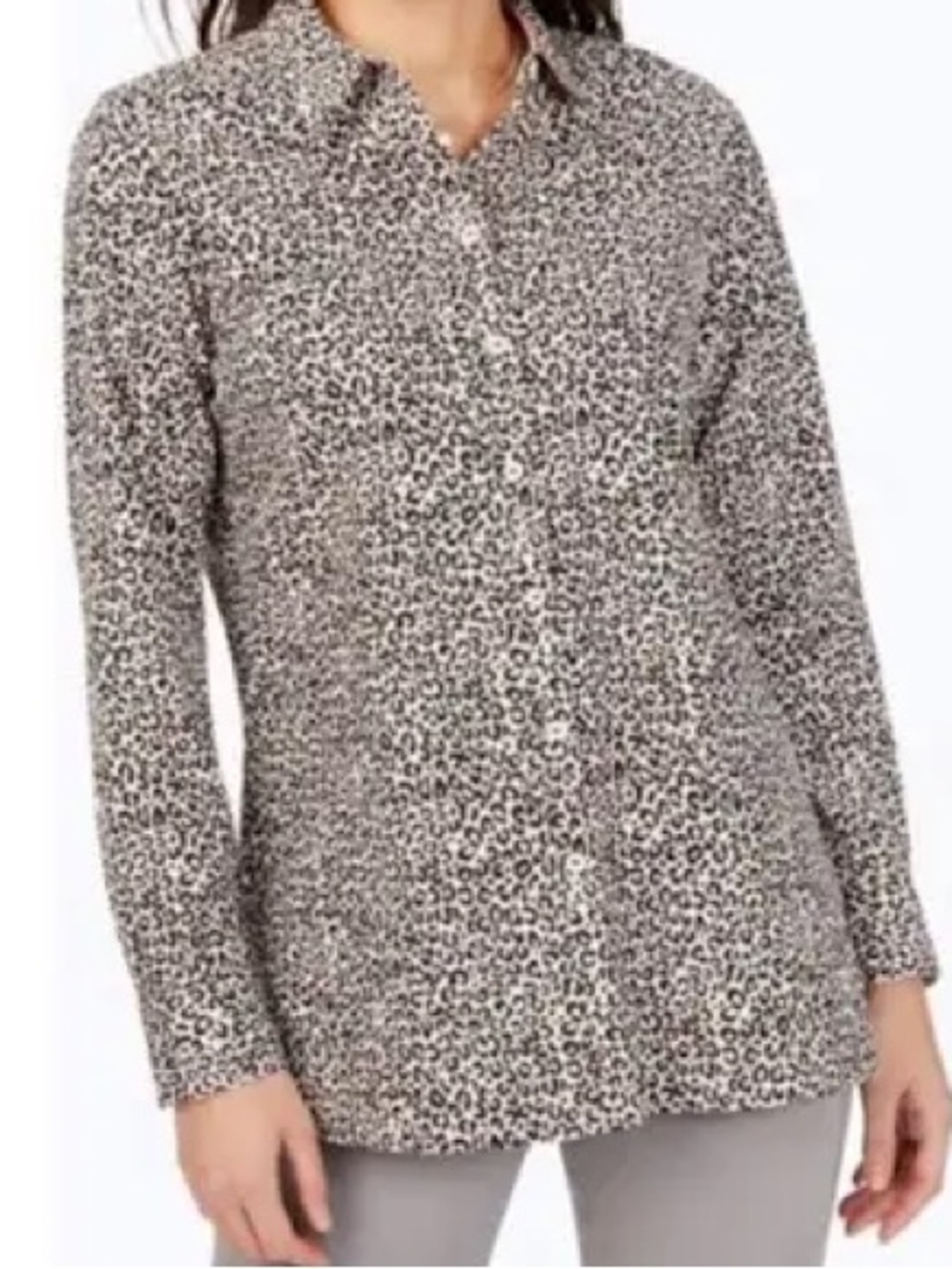 Foxcroft for Appleseed’s Animal Print Button Down